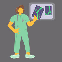 vector illustration with doctor x-ray specialist in cartoon style. medical worker