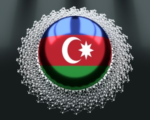 Flag of the Azerbaijan. Independence day celebration card concept. 3D rendering