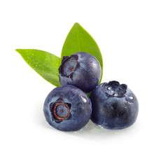 Blueberry group isolated on white background