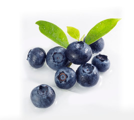 Blueberry group isolated on white background