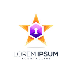 Obraz premium awesome star hexagon gradient logo vector