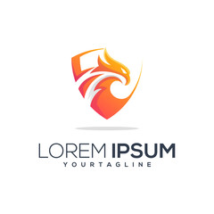 awesome eagle gradient logo vector