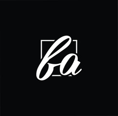 Minimal elegant monogram art logo. Outstanding professional trendy awesome artistic AF FA initial based Alphabet icon logo. Premium Business logo White color on black background