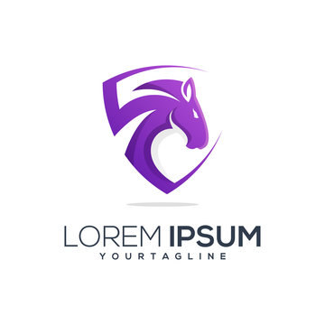 awesome horse gradient logo vector