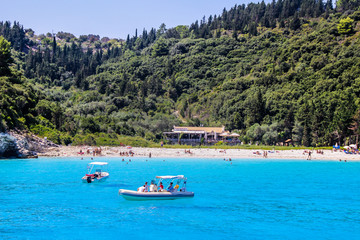 Paxos, Antipaxos islands, beaches, bays, sea, waterfront, boats, yachts, havens, Greece