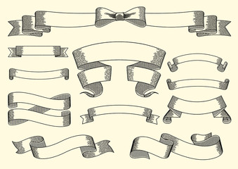 ビンテージ　リボン　バナー