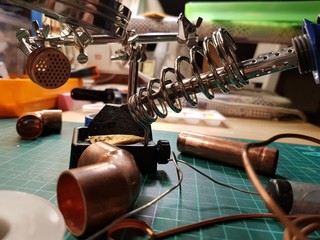 Fototapeta premium Soldering iron and soldering materials