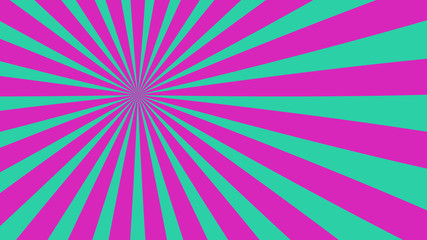 Sunburst, radiating, sun light, circuses, stripe background design. Royalty high-quality best stock image of cartoon sunburst pattern pink, green background. Stripes sunburst in retro pop art style