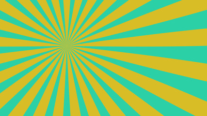 Obraz premium Sunburst, radiating, sun light, circuses, stripe background design. Royalty high-quality best stock image of cartoon sunburst pattern yellow, green background. Stripes sunburst in retro pop art style
