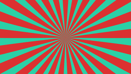 Sunburst, radiating, sun light, circuses, stripe background design. Royalty high-quality best stock image of cartoon sunburst pattern red, green background. Stripes sunburst in retro pop art style