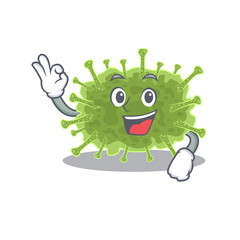 haploviricotina mascot design style with an Okay gesture finger