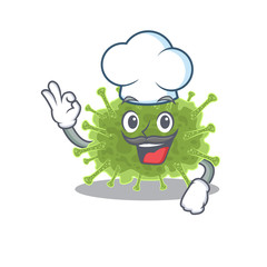 Haploviricotina chef cartoon design style wearing white hat