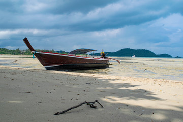 fishing boat on the beach thailand