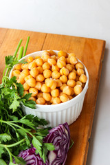 Vegetable salad with chickpeas