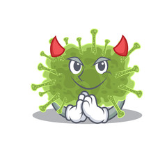 Haploviricotina dressed as devil cartoon character design style