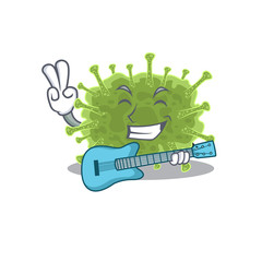 Talented musician of haploviricotina cartoon design playing a guitar