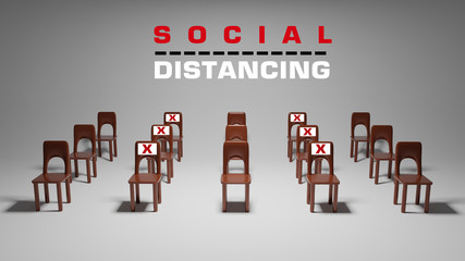 Social distance concept for epidemic safety. Covid-19 and Coronavirus. Keep the distance to avoid contagion.
