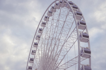 Ferris Wheel with blue sky on sunny day