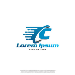 Moving Fast Letter Initial Logo C Template. Logistic company logo. Delivery service logo. Fast Express Delivery Logo designs.