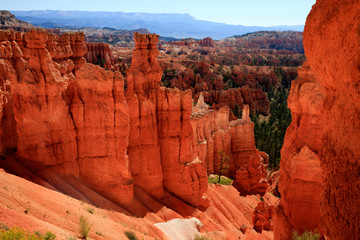 Utah / USA - August 22, 2015: View of hoodoo and rock formationat at Bryce Point in Bryce Canyon National Park, Utah, USA
