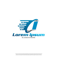 Moving Fast Letter Initial Logo I Template. Logistic company logo. Delivery service logo. Fast Express Delivery Logo designs.