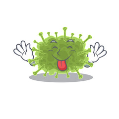 An amusing face haploviricotina cartoon design with tongue out