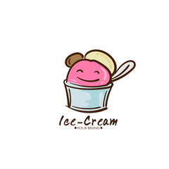 Ice cream dessert icon logo brand design graphic object.