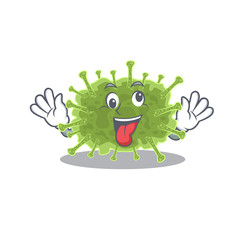 A cartoon design of haploviricotina having a crazy face