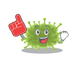 haploviricotina presented in cartoon character design with Foam finger