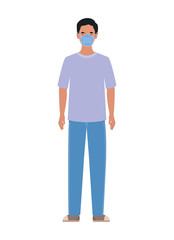 Avatar man with medical masks vector design