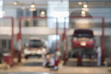 Blur Cars to repair and check the distance at the service center