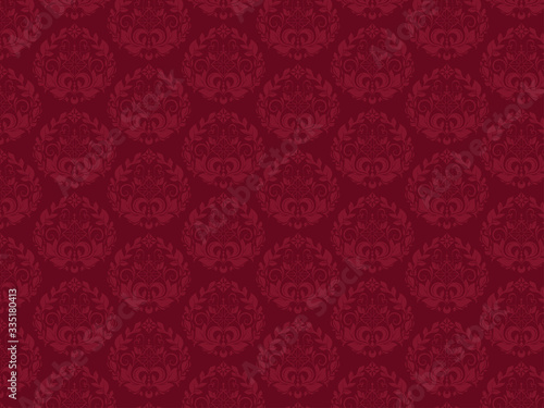 アラベスク模様のシームレスパターンイラスト 赤 Wall Mural ふわぷか アラベスク模様のシームレスパターンイラスト 赤 Wall Mural ふわぷか