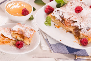 Bougatsa - Greek puff pastry with cream	