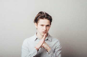 young man showing a timeout