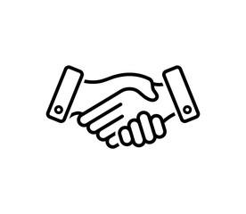 Handshake contract agreement, vector icon.