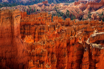 Utah / USA - August 22, 2015: View colorful hoodoo and rock formationat detail at Bryce Point in Bryce Canyon National Park, Utah, USA