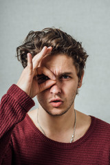 man shows ok