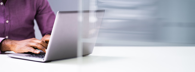 Man Working On Computer