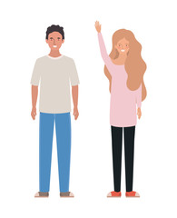 Fototapeta premium Isolated woman and man avatar vector design