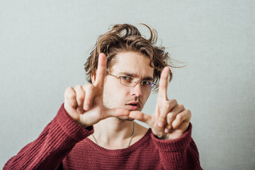 man making frame arms