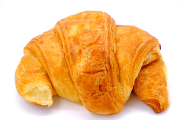 Breakfast served, croissants. Balanced diet.
