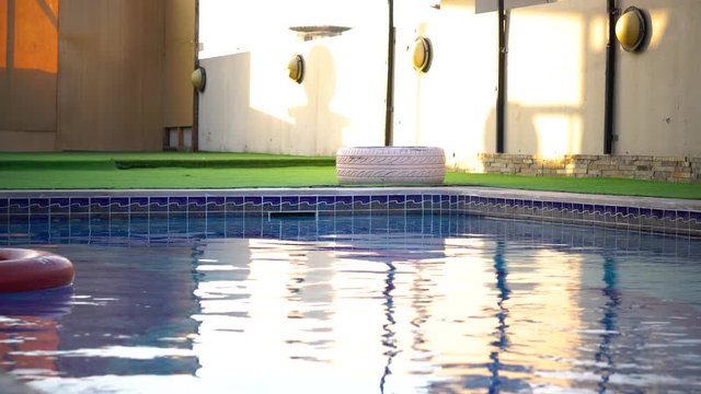 Close up of swimming pool in New Black Stone Hotel Dubai