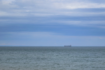 Providence oil tanker at sea horizon