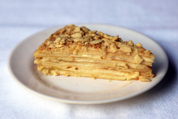 Sponge Cake Napoleon, dishes of Russian national cuisine