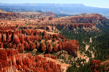 Utah / USA - August 22, 2015: View of hoodoo and rock formationat at Bryce Point in Bryce Canyon...