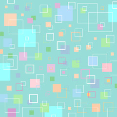 Abstract background green tone with colorful square pattern.Simple geomatric shape.Design for your business using as background ,wallpaper ,banner ,card ,brochure ,web.Vector eps.10.Illustration. 