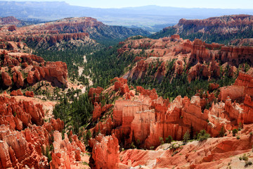 Utah / USA - August 22, 2015: View of hoodoo and rock formationat at Bryce Point in Bryce Canyon...