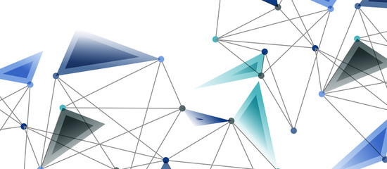 Line points connections, triangular technology design. Abstract geometric background