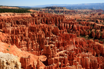 Utah / USA - August 22, 2015: View of hoodoo and rock formationat at Bryce Point in Bryce Canyon National Park, Utah, USA