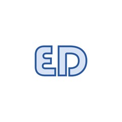 Fototapeta premium Initial ED Letter Logo Isolated On White Background